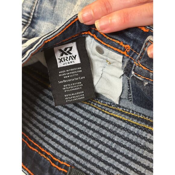X-Ray Jeans Boys Size 12 Biker Moto Distressed Slim Fit Denim Pants – Blue Wash - Picture 4 of 7